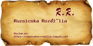 Ruzsicska Rozália névjegykártya