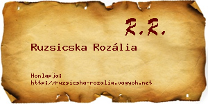 Ruzsicska Rozália névjegykártya