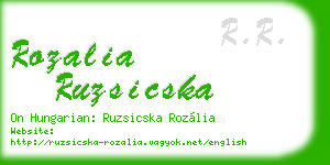 rozalia ruzsicska business card
