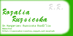 rozalia ruzsicska business card